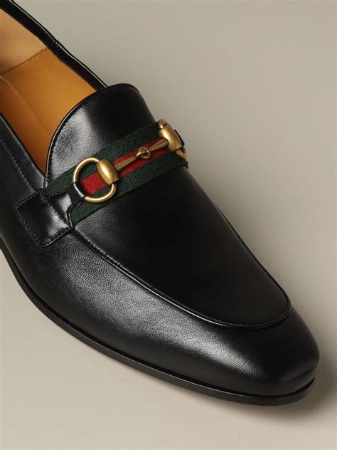 chaussure cuir lisse noir homme gucci|Mocassins pour homme en cuir noir .